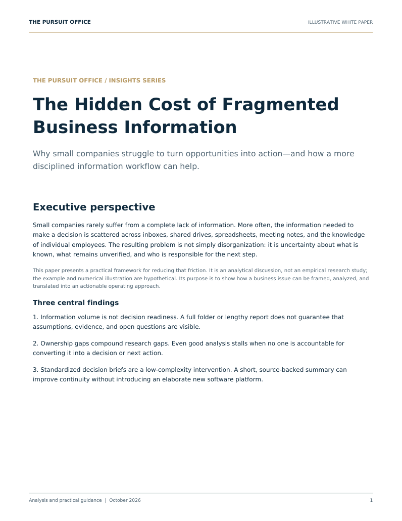 First page preview of an illustrative business white paper