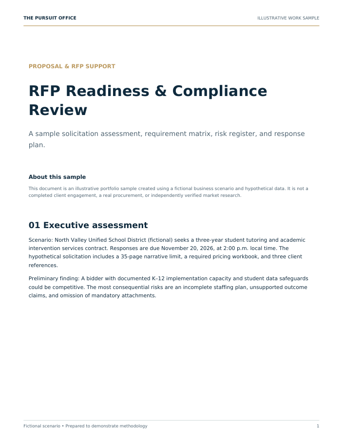 First page preview of an illustrative RFP compliance review
